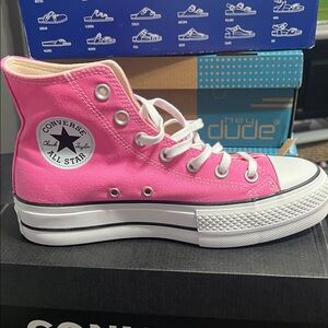 Converse All Star Pink Canvas Sneakers platform